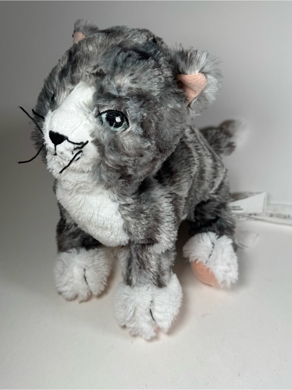 Ikea Plush Lilleplutt Kitty Cat Grey White Striped 9" Stuffed Animal Toy